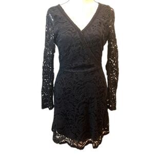 Hollister Black Lace Babydoll Mini Dress Size Small Cotton Blend Whimsigoth